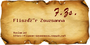 Fliszár Zsuzsanna névjegykártya